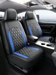 Universal PU Leather Car Seat Covers Full Set, Diamond Pattern Car Seat Protector, Non-Slip Bottom, 2 Front Seats/5 Seats Complete Set, Easy Installation, Suitable For Sedan, SUV And Pickup Truck, Vehicle Interior Accessories - A - View 6