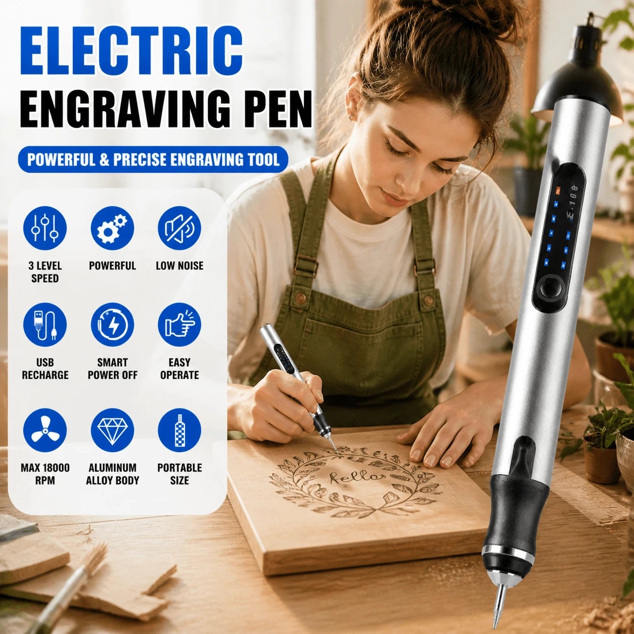 47Pcs Engraving Pen Set, New Craft Engraving, Polishing, And Drilling Tool, , Portable Engraving Machine For Metal, Wood, Glass, Plastic - 47pcs Bits - View 1