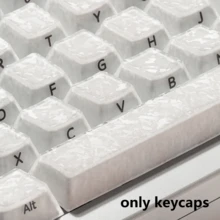 126 Keys White Crystal Carbon Fiber Texture Keycaps ABS+PC Material Original Height Side-Printed Translucent Mechanical Keyboard Keycaps Compatible With 61/64/75/87/980 - View 7
