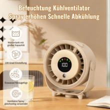 Desktop Mist Fan, Kitchen Wall-Mounted Compact Desktop Circulating Fan, USB Home Fan - Khaki - Übersicht 5