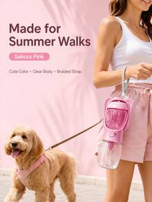 1 Stück moderne tragbare Haustier Wasser- & Futternapf, glatte Schiene verdickter Kunststoff, Unisex, multifunktionale Hundewasserflasche, eleganter Farbblock Welpen-Fütterungsnapf, geeignet für Camping, Pendeln, Campus, Wandern, Reisen, Schulanfang Saison Haustierbedarf - Lichtblau - Übersicht 4
