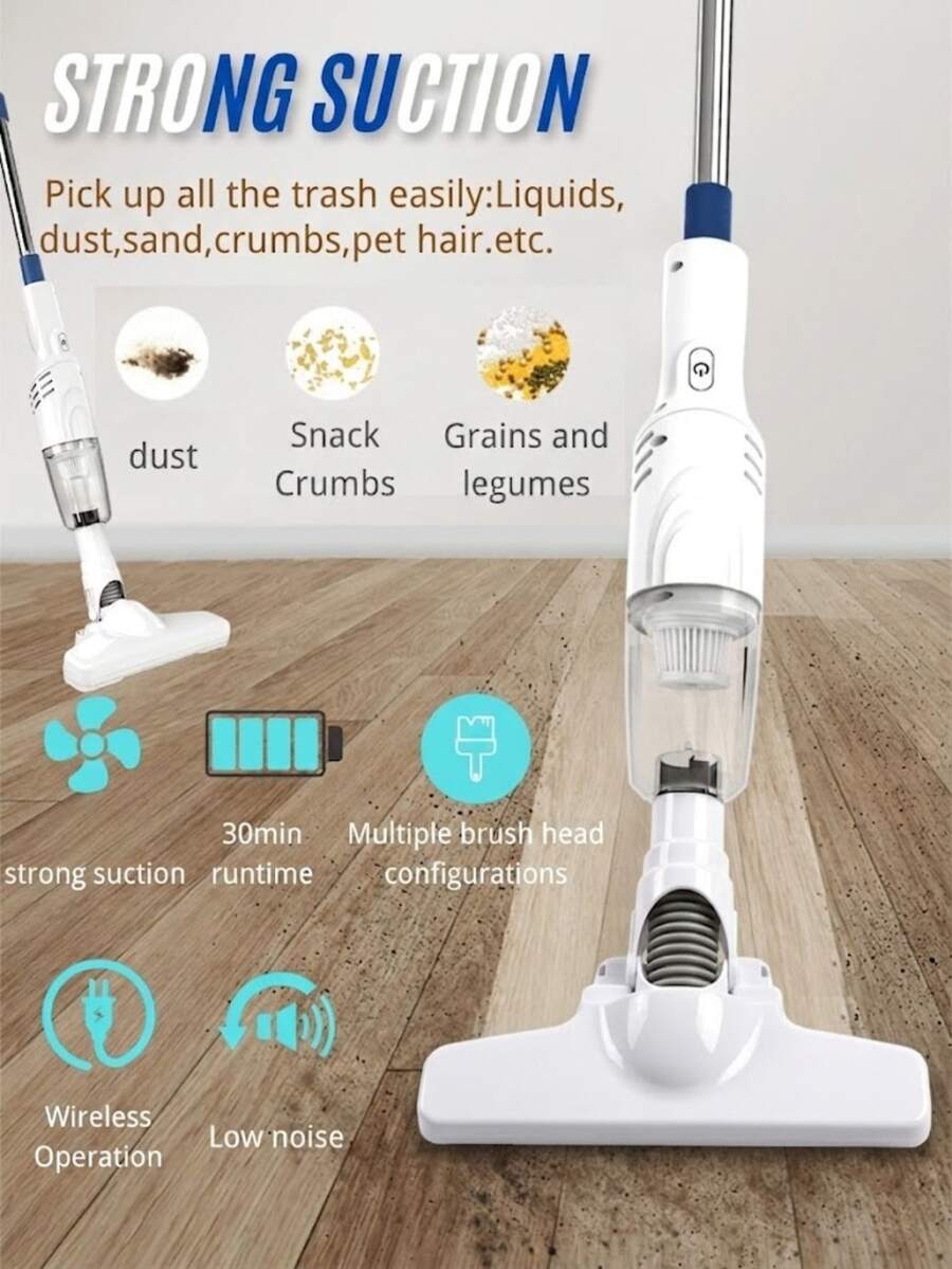 Cordless Vacuum Cleaner, Wireless Vacuum Cleaner For Home And Car, Handheld Lightweight Bagless Vacuum Cleaner, Suitable For Quick Cleaning Of Carpets And Floors, Pet Hair And Hard Floors, Essential For Keeping Home Tidy, Also A Great Gift For Valentine's Day
