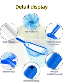 5pcs Pool Skimmer Net Set With Pole, Skimmer Net Rake, Suitable For Spa, Swimming Pool, Pool Brush, Pool Brush Handle, Pool Wall Cleaning Brush - Cleaning Tools - View 3