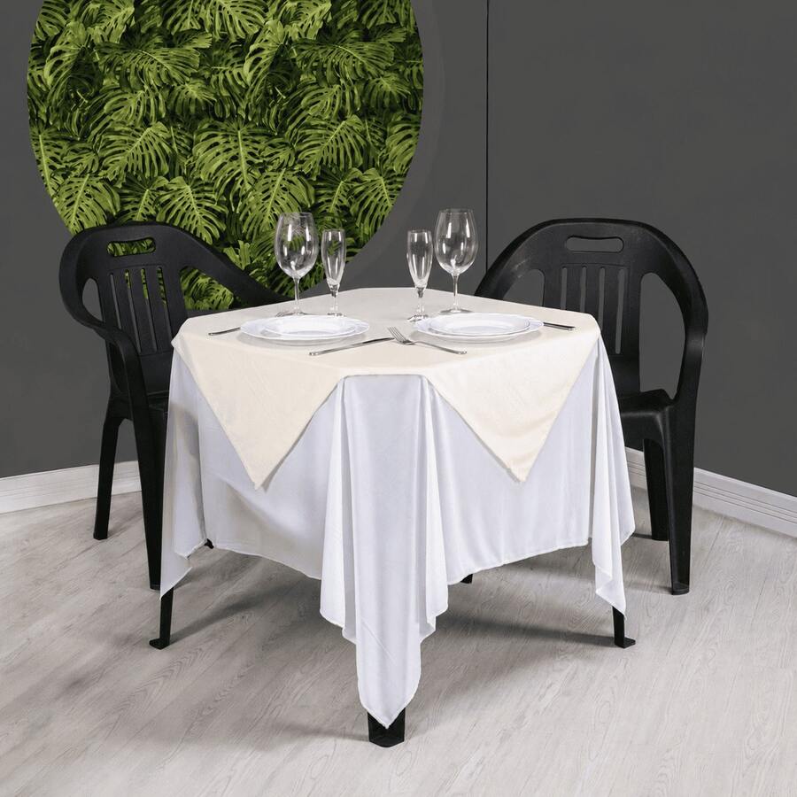 Set Of 20 White Tablecloths 1.5x1.5m + Colorful Table Runners - 稻草 - 查看 1