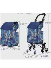 Carrito de compras, carrito de supermercado, mini carrito, portátil, plegable, ligero, fácil de usar para subir escaleras, asa de transporte - A - Carrito de compras plegable y extraíble - Ver 3