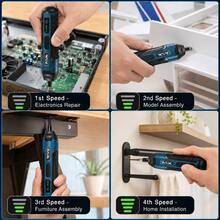 3.6V Mini Electric Screwdriver, Multi-Function Adjustable Torque, Built-In Rechargeable Lithium Battery, Portable Straight Handle Design, Suitable For Home Maintenance, Repair And Disassembly - Dark Blue - View 7