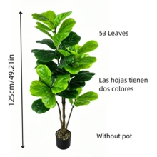 Large Artificial Ficus Deltoidea Plant, 53 Leaves, 125cm, Suitable For Home Indoor And Outdoor Decoration - Green - View 9