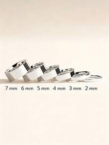 1pc Classic Round Polished Ring, Elegant Minimalist Women's Ring, Exquisite Women's Jewelry Gift, Suitable For Daily Wear And Christmas Gift - Silver - View 2