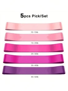 5pcs/Set Resistance Bands Great For Flexibility & Mobility, Suitable For Yoga, Pilates, Also For Resistance Training In Gymnastics And Dance, Pesas, Gym - Resistance Bands - View 4