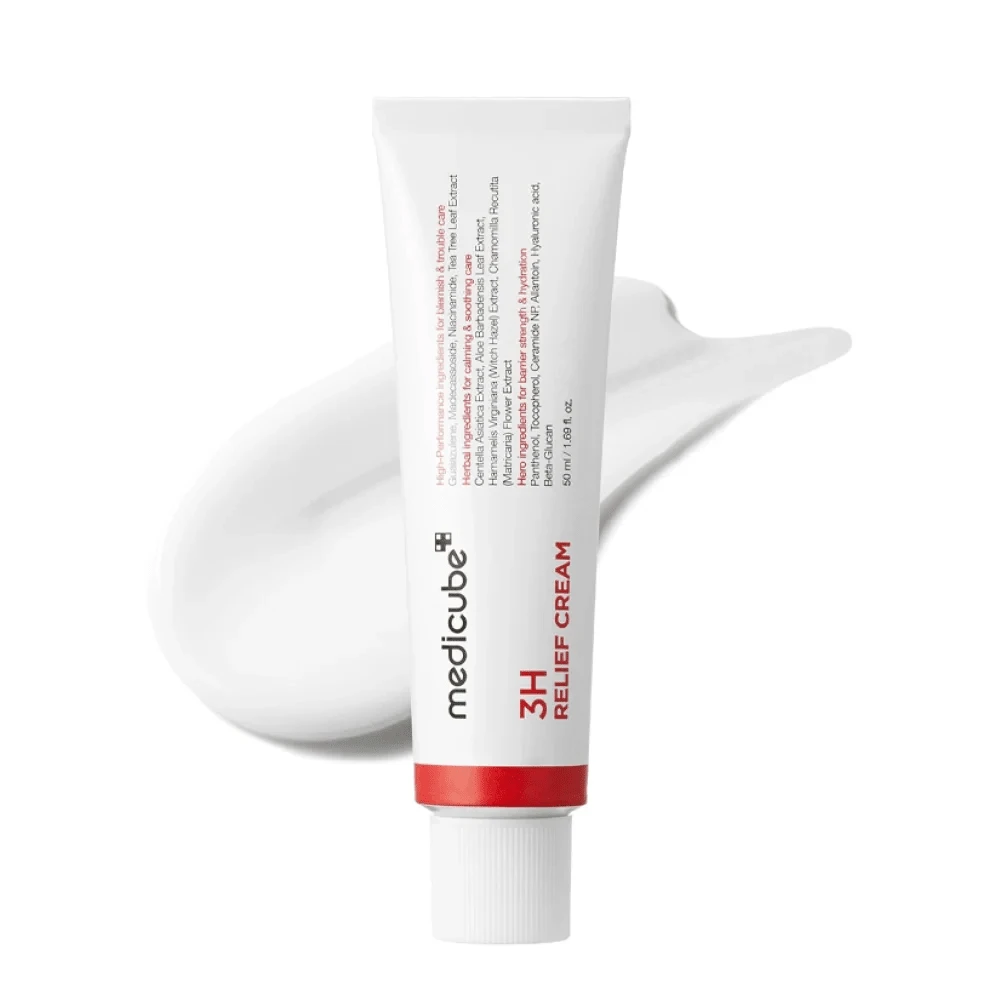 Medicube ميديكوب - كريم 3H Relief 50ML – كريم مهدئ - سيروم وجه مستهدف - Hyaluronic Acid - مشاهدة 1