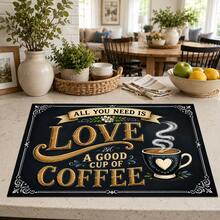 1 buah, Dekorasi Rumah, Alas Pengeringan Piring Bermotif Kopi, Alas Penyerap Mesin Kopi, Alas Pengering Piring, Alas Pengeringan Wastafel, Alas Penyerap Gelas, Perlengkapan Dapur, Perlengkapan Kamar Mandi, Dekorasi Meja Dapur - MultiWarna - View 2
