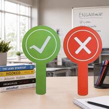 [2/4 piezas] Tarjetas de respuesta de doble cara - Señales de Correcto/Incorrecto, herramienta de respuesta de aula de material PVC, adecuada para maestros y estudiantes, ¡perfecta para debates, cuestionarios y aprendizaje interactivo! - A - Ver 3
