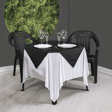 Kit 20 Toalhas de Mesa Branca 1,5x1,5m + Cobre Mancha Colorido - Preto - Visão 5