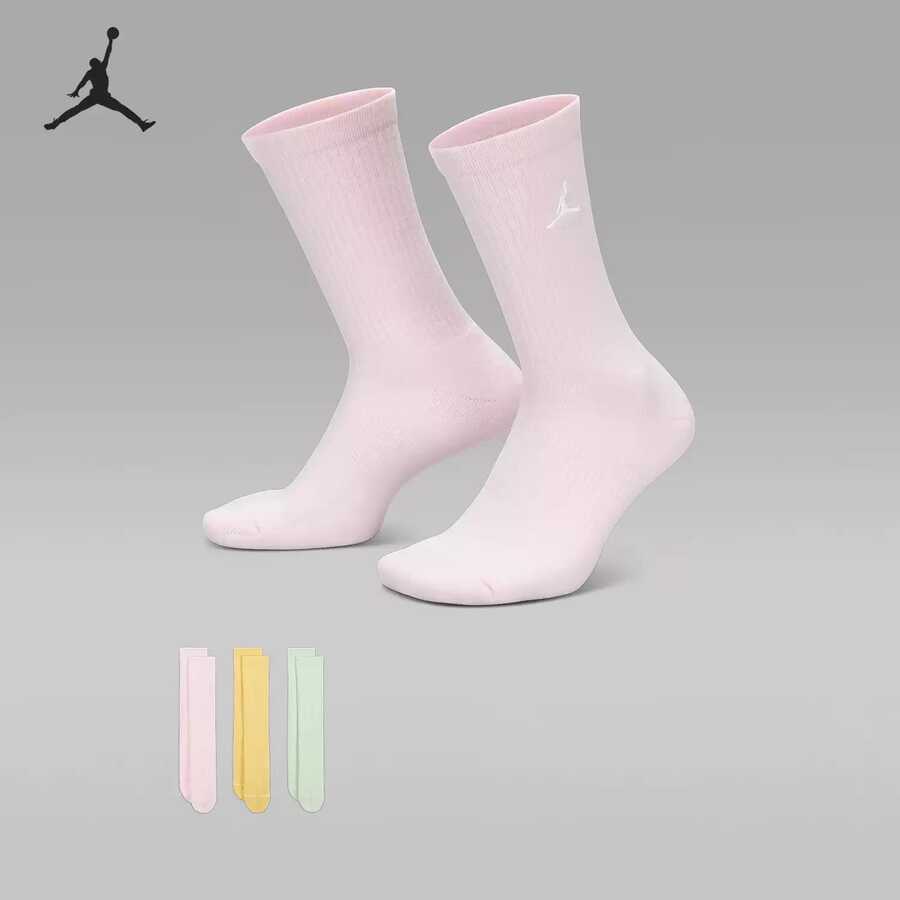 Jordan Unisex U J ED CUSH POLY CREW 3PR 144 Long Socks Value Pack DX9632-932 - Multicolor - View 1