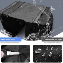1 Peça Bolsa de Bottom Plano Duplo para Bagageiro Traseiro de Bicicleta, Bolsa de Porta-Mala de Bicicleta Impermeável de 25L com Decoração Reflexiva, Adequada para Ciclismo ao Ar Livre, Deslocamento de Bicicleta, Viagem de Bicicleta de Longa Distância (Preto) - Multicolorido - Visão 4