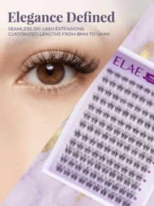ELAE DIY Lash Extensions, D Curl Wispy Lash Clusters 8-14mm Mixed Length, Manga Style Cluster Eyelashes, Soft Faux Mink Reusable Fake Lashes - 8-14mm Classic - 查看 2