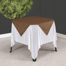 Set Of 20 White Tablecloths 1.5x1.5m + Colorful Table Runners - 鏽棕色 - 查看 3