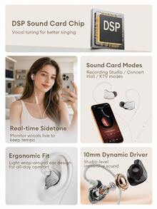 Lenovo SUNYAO Y122 Earphone In-Ear Berkabel dengan Chip DSP Terintegrasi, Pemantauan Real-Time, Khusus untuk Karaoke & Live Streaming, Suara Surround HiFi High Fidelity, Audio 360°, Nyaman untuk Pemakaian Lama, Cocok untuk di Rumah, Luar Ruangan, Asrama, Rekaman, Bernyanyi, dan Perekaman Video - View 7