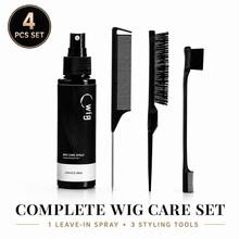 Set Perawatan Wig 4 Bagian, Termasuk Semprotan Rambut Tanpa Bilas, Sisir Ekor Tikus, Sikat Penambah Volume, dan Sikat Pinggiran, untuk Mengurai, Mengurangi Rambut Kusut, dan Mengembalikan Kilau pada Wig Rambut Sintetis dan Rambut Manusia - 100ml - View 15