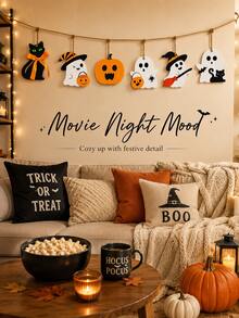 14pcs/1pc-6sets Halloween Hanging Decorations: Cute Ghost And Pumpkin Bunting - Easy To Hang, Reusable Home Party Decor - Halloween Ghost Ornaments - View 1