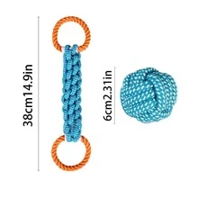 1 pieza/2 piezas Juguete de cuerda para perro de color aleatorio, diseñado para la limpieza de dientes y el juego al aire libre de mascotas, adecuado para cualquier raza y tamaño de perro, duradero y perfecto para juegos interactivos, juguete favorito para perros - Multicolor - Ver 10