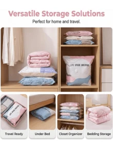 2026 Pump-Free 3D Vacuum Storage Bag, 80% Compression Rate, Extra Large Capacity, 3D Roll-Up Vacuum Bag, No Pumping Required Sealing Bag, Upgraded Large Capacity Storage Compression Bag, Suitable For Bedding, Clothing, Blankets, Giant Bedding, Travel Storage Bag - Multicolor - View 10