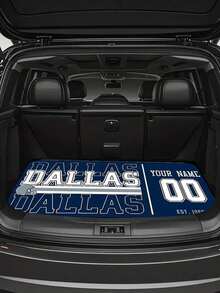 Dallas Football Team Car Trunk Mat, Non-Slip Easy-To-Clean Polyester Trunk Floor Protector, Suitable For Sedan, SUV And Pickup, Perfect Fan Holiday Gift - A - View 1