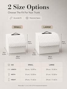 Car Trunk Leather Storage Box Multi-Functional Foldable Organizer Travel Essential Car Interior Decoration Accessory Bowknot Container For Vehicle Organization - Multicolor - View 4