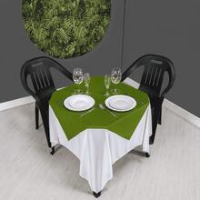 Set Of 20 White Tablecloths 1.5x1.5m + Colorful Table Runners - 橄欖綠 - 查看 2