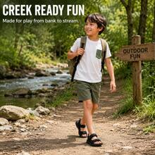 Adjustable Buckle Children's Sports Sandals, Open-Toe Sandals, Non-Slip Soles, Suitable For Outdoor Play, Beach Leisure And Other Occasions. - Black - View 9