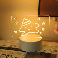 1pc Solid Color DIY Acrylic 3D Night Light, Customizable DIY, USB Universal Power Supply, Visual Atmosphere LED Lamp Decor, Suitable For Memo, Gift, Home Decoration, Daily Entertainment, Etc. - Rectangular DIY Board - View 4