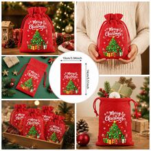 Set 16 Tas Kado Linen Natal Warna-warni, Kantong Serut Santa Claus, Cocok untuk Kado Pesta Liburan dan Penyimpanan Perhiasan, Sempurna untuk Perlengkapan Pesta Natal dan Tahun Baru - 10x14cm - View 3