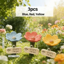 5/3/1pc Colorful Flower Bee Waterer Set, Bee Insect Drinking Cup, Colorful Bee Feeding Station, Garden Bee Feeder, Suitable For Outdoor, Garden, Balcony, Flower Pot, Creative Garden Decor, Practical Gardening Tool - A - View 3