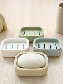 1pc Yellow Duck Shaped Soap Rack,Plastic Material, Suitable For Kitchen Bathroom Countertop Receiving Box, Non-Slip Drain Soap Box Container Bathroom Accessories - C - View 2