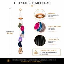 Sino dos Ventos 7 Pedras Naturais Coloridas Ágata Mensageiro dos Ventos - Multicolorido - Visão 4