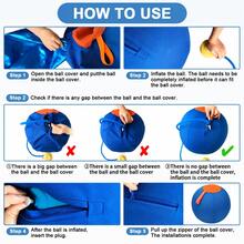 Golden-Haired Dog Inflatable Ball Set, Fun And Training Toys For Bulldogs, Australian Shepherds, Keeps Pets Engaged, Battery-Free Entertainment - Blue Orange - View 9