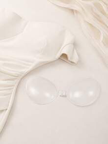 Silicone Sticky Bra Drawstring Push Up Invisible Strapless Bras For Bikini Beach Vacation Pool Party ,Sticky Bra,Summer,Bra - Clear - View 8