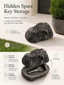 1pc Cast Iron Turtle Shaped Hidden Key Holder - Outdoor Key Storage Box, Decorative Garden Sculpture, Spare Key Storage, Compact Concealed Solution, Suitable For Home, Yard And Patio, Room Decor, Home Decor, Office And Student Supplies, Garden, Flag, Flower Pot, Pool, Vase, Storage Supplies - Multiple 4 - View 2