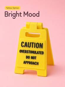 Funny Mini Desktop Warning Sign, "Caution Overstimulation Please Keep Distance" Desktop Ornament, Cute Home Office Desk Decor, Humorous Gift For Friends, Colleagues And Introverts - Multiple Styles - View 14