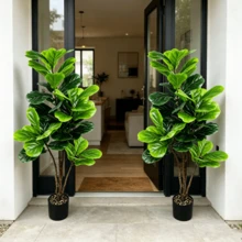 Large Artificial Ficus Deltoidea Plant, 53 Leaves, 125cm, Suitable For Home Indoor And Outdoor Decoration - Green - View 1