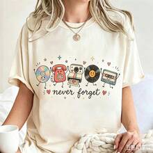 Women's Vintage T-Shirt - Beige Retro Princess T-Shirt, Soft And Breathable T-Shirt For Birthday Parties, Holidays, Casual Wear - Official Princess Clothing - 白色2 - 查看 1