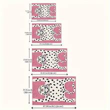 1pc Velvet Carpet, European Style Pink Background Cartoon Leopard Pattern Doormat, Soft Non-Slip Home Entrance Mat, Suitable For Kitchen, Laundry Room, Office, Easy To Clean - Multicolor - View 7