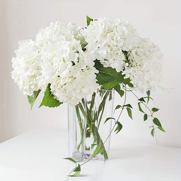Artificial White Hydrangea Bouquet, High-Quality Faux Flowers, Suitable For DIY Wedding Flower Basket, Bridal Bouquet, Birthday Party, Outdoor Home Decor, Holiday Gift, Also For Home Restaurant, Bedroom, Holiday Birthday Party, Outdoor Garden Decor, Spring Decor, Garden Decor
