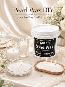 500g/17.5oz/1.1lb Pearl Wax Beads, Candle Making Supplies With 50 Wicks And Spoon, Unscented Refillable Granular Wax For DIY Pearl Candles, Beginner Friendly Easy Pour Craft Refill, Home Decor & Holiday Projects - A - View 4