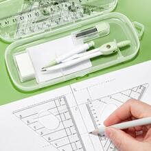 7pcs Student Stationery Geometry Set, With Compass, Protractor, Ruler, Eraser And Other Drawing Tools - Durable ABS Material, Suitable For Daily Office Use - Sets - View 10