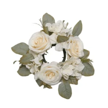 1pc/2pcs Wedding Candle Holder Garland Artificial Rose Candle Ring Wedding Table Decor Silk Candle Home Centerpiece Party Decoration Gift Birthday Graduation - View 12