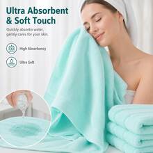 Premium Organic Woven Material Ultra Soft Solid Color Antimicrobial Washed Heavyweight Bath Towel - Camel - View 4