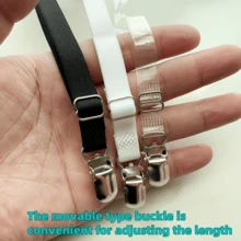 2/4/6Pcs Adjustable Buckle Shoulder Straps, 3 Colors Available: White, Black, Transparent, Suitable For Lingerie, Camisole And Clothing Anti-Slip Elastic Replacement Extension Straps, Tablecloth Fixing Elastic Bands, Duckbill Buckle Replacement Extension Straps - Multicolor - View 7