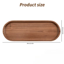 Light Luxury Solid Wood Tray - Oval Wooden Tray, Coffee Tray, Snack Tray, Dessert Tray, Easy To Clean, Appetizer Platter, Serving Plate, Dish, Platter, Party Supplies Suitable For Sushi, Desserts, Snacks, Fruits - Suitable For Holiday Gifts, Christmas, Halloween Party, Kitchen Storage Rustic Style Tableware, Kitchen Accessories, Picnic - View 14