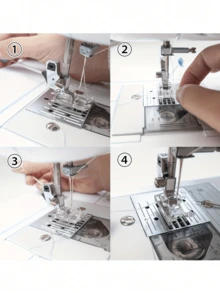 Juego de 1/3 piezas de enhebradores de máquina de coser, material de acero inoxidable, herramienta de enhebrado rápido de alta precisión, tamaños grande, mediano y pequeño disponibles, apto para múltiples modelos de máquinas de coser, fácil de usar, duradero, incluye guía de enhebrado - multicolor - Ver 9